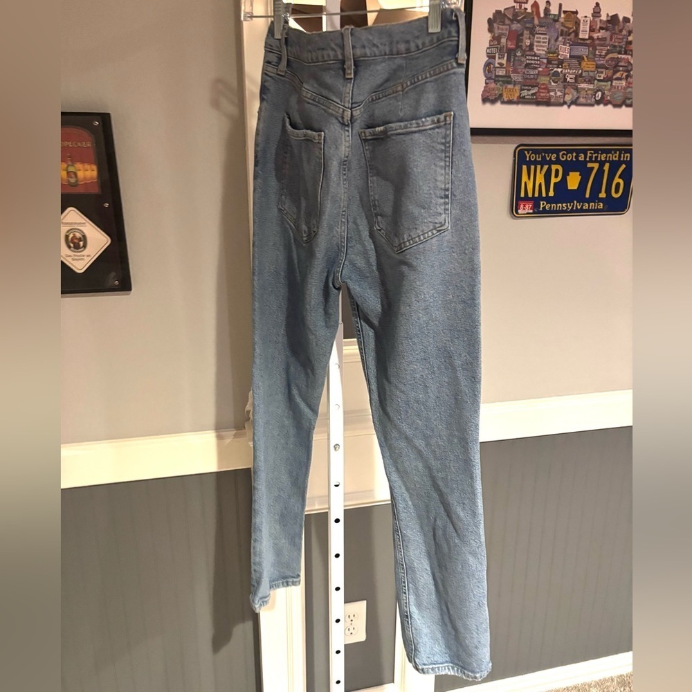 Agolde Riley Distressed Cropped Jeans Size 28 (no size tag but measures 28) - Picture 3 of 6